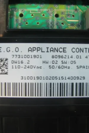 Best Choice Asko 489050 Control Unit DW16.2 1-LCD W/B