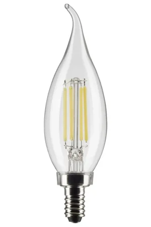 Satco S21296 CA11 LED Clear Candelabra Base 4 Watt 2700K Instant Buy
