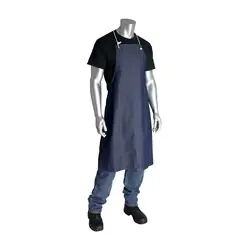 Luxury Protective Industrial Products 200-010 100% Cotton Blue Denim Bib Style Aprons No Pockets 28in.x36in. Replacement MPN