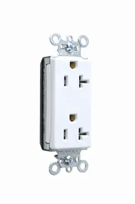 Shop Now Pass & Seymour PT26352-W Plugtail Decorator Spec Grade Duplex Receptacle 20Amp 125Volt