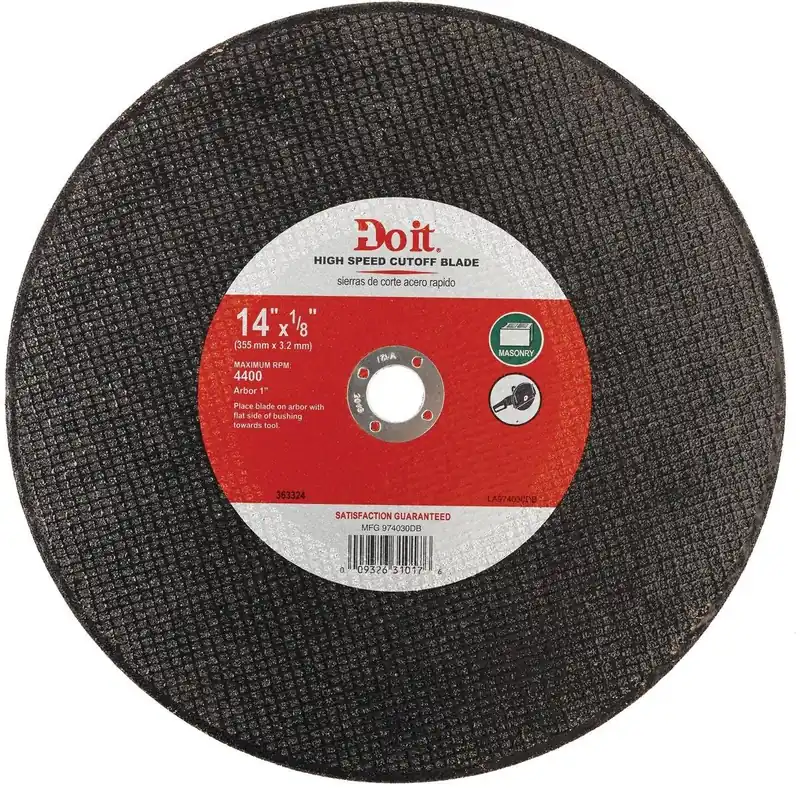 All-Source 974030DB Type 1 14 In. x 1/8 In. x 1 In. Masonry Cut-Off Wheel Best Choice