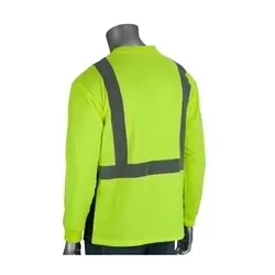 Protective Industrial Products 312-1350B-LY/XL Class 2 Long Sleeve T-Shirt, Black Bottom, UV Block, Yellow & Orange, XL Best Choice