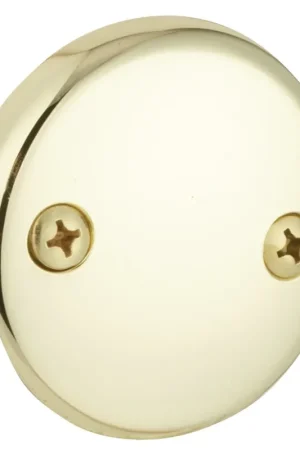 Affordable All-Source 454575 Two-Hole Polished Brass Bath Drain Face Plate