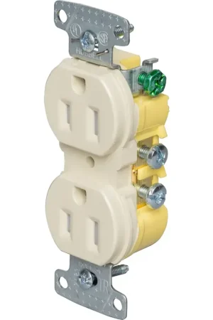 BRYANT RR15SITR 15A Tamper Resistant Residential Duplex Receptacle, 125 VAC, Ivory Sale