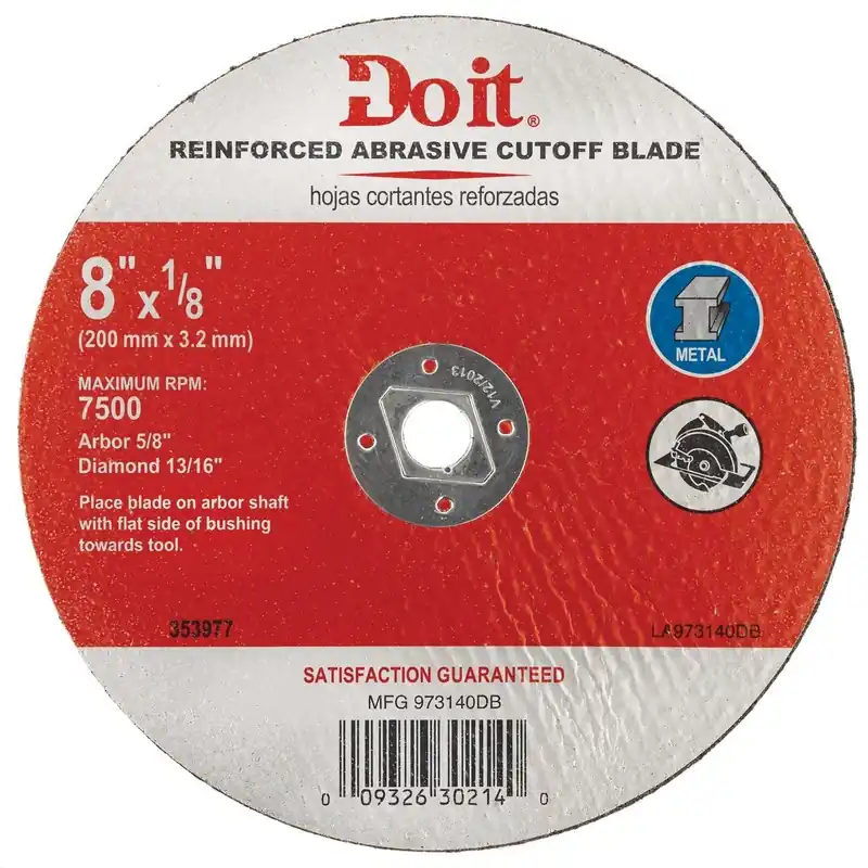 All-Source 973140DB Type 1 8 In. x 1/8 In. x 5/8 In. Metal Cut-Off Wheel One Day Deal