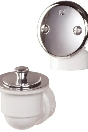 While Supplies Last All-Source 621PVC Schedule 40 PVC Bathtub Drain Stopper with Polished Chrome Lift 'N Turn