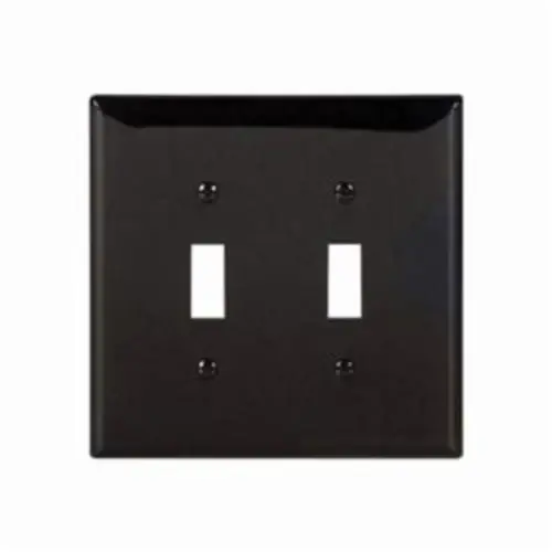 Limited Offer Eaton PJ2BK PJ Series Mid-Sized Toggle Switch Wallplate 2 Gangs