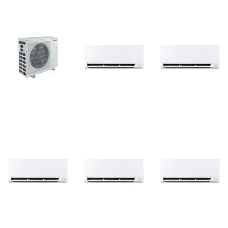 Mitsubishi Multi-Zone 40500 BTU R-454B 20 SEER2 5-Zone Wall-Mounted Mini Split Heat Pump System - 6K+6K+6K+9K+12K Shop Now