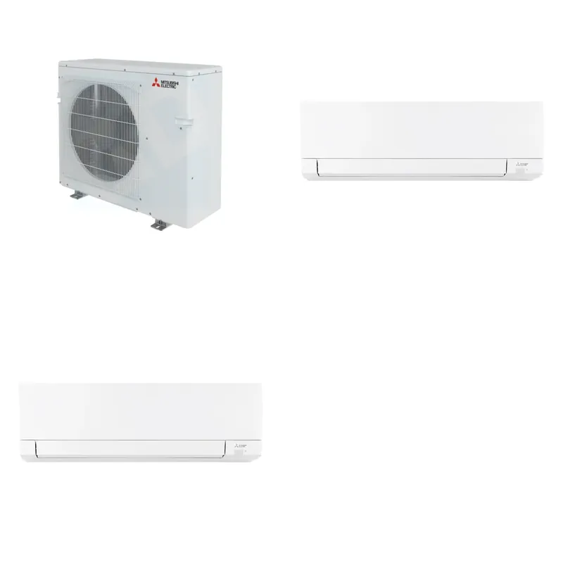 Mitsubishi Multi-Zone 28600 BTU R-454B 20 SEER2 2-Zone Wall-Mounted Mini Split Heat Pump System - 18K+18K Shop Now